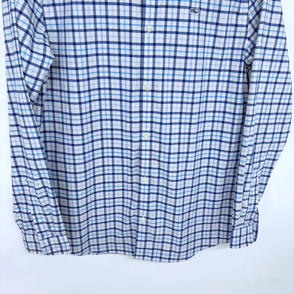 Youth Gingham Plaid Vineyard Vines On The Go Performance Button Shirt XL Brrr‎
